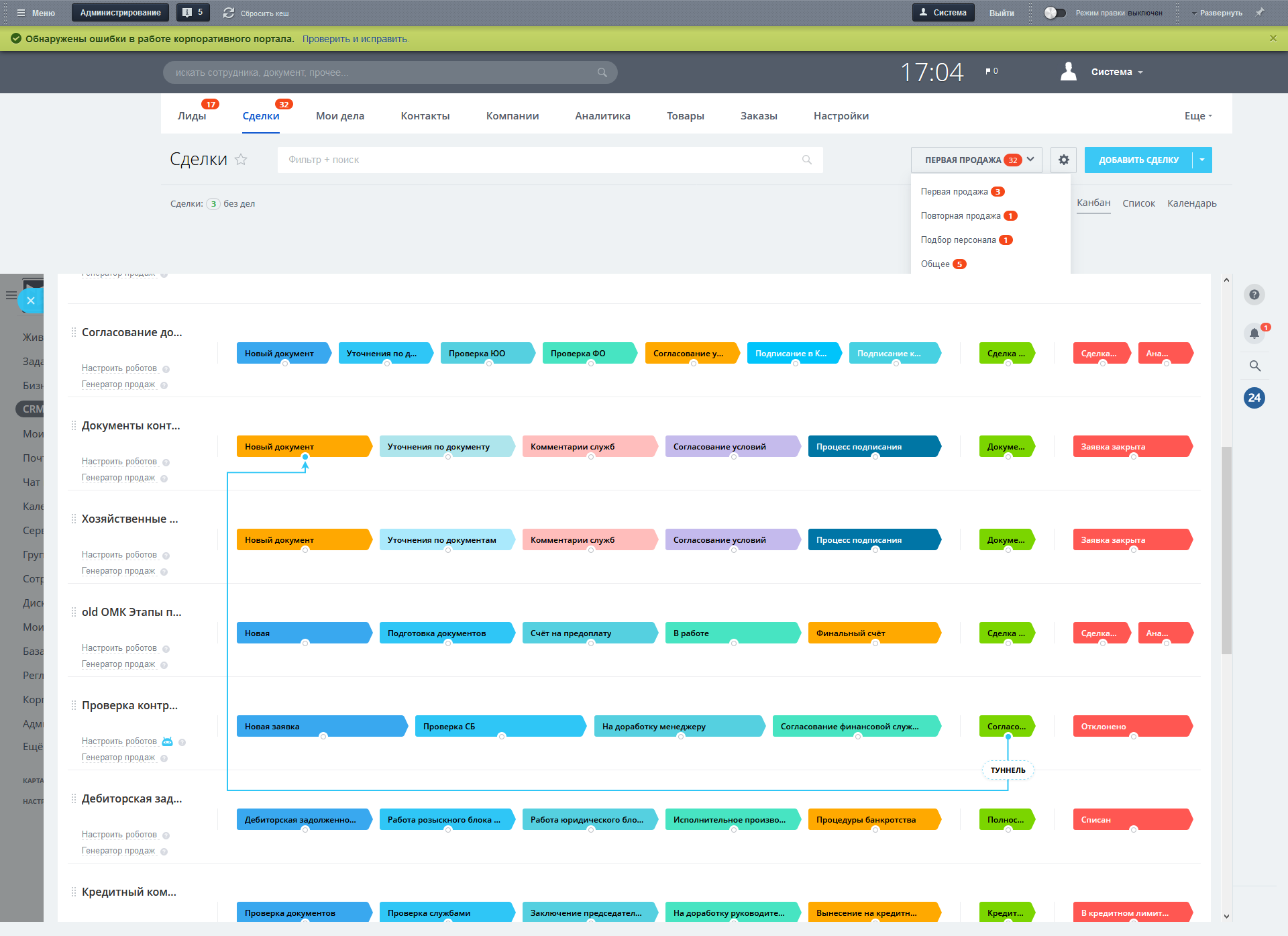 Воронки сделок